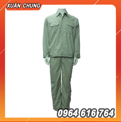 Quần áo bảo hộ màu ghi ánh xanh